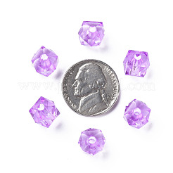 透明なアクリルビーズ  多面カット  正方形  青紫色  8.5x9.5x9.5mm  穴：2.5mm  約1070個/500g&nbsp;MACR-S373-51B-B02
