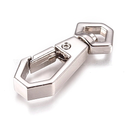合金回転式ナスカン  スイベルスナップフック  プラチナ  34.5x14x5.5mm  穴：4.5x7.5mm&nbsp;PALLOY-WH0070-20P
