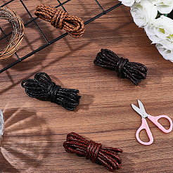 8M 4 Colors Round PU Leather Braided Cord&nbsp;OCOR-CL0001-20