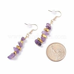 Gemstone Chips Beaded Dangle Earrings&nbsp;EJEW-JE04899