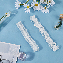 Flower Pattern Polyester Lace Elastic Bridal Garters&nbsp;AJEW-WH0470-01