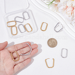 6ペア2色304ステンレススチールオーバルフープピアス  ミックスカラー  26.5x16x2.5mm  ピン：1mm  3ペア/カラー&nbsp;EJEW-UN0003-04