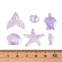 海をテーマにした透明アクリルビーズ  混合図形  プラム  10~20x5.5~23x2.5~9mm  穴：1.5~1.8mm  約1272個/500g&nbsp;TACR-T028-69-01C