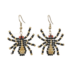 Halloween Glass Seed Bead Dangle Earrings&nbsp;EJEW-MZ00769
