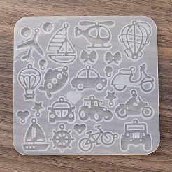ペンダントシリコンモールド  イヤリング型  ジェッソ樹脂鋳造金型  混合図形  ホワイト  115x118x4mm&nbsp;AJEW-S041-04B