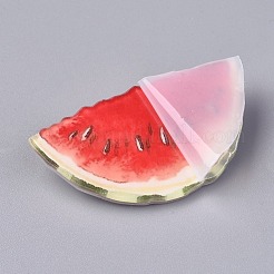 アクリルバッジブローチピン  かわいいラペルピン  衣料品バッグジャケットアクセサリーDIY工芸品  スイカ  レッド  27x49x8.5mm  ピン：0.8mm&nbsp;JEWB-E676-74