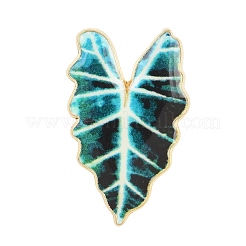Leaf Shape Alloy Enamel Lapel Pins for Backpack Clothes&nbsp;JEWB-B037-02G-01