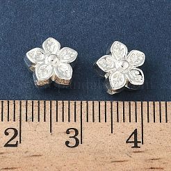 合金ビーズ  長持ちメッキ  花  925銀メッキ  9x5mm  穴：0.5mm&nbsp;PALLOY-F192-04S