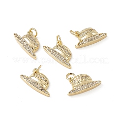 Brass Micro Pave Clear Cubic Zirconia Pendants&nbsp;KK-E068-VB268