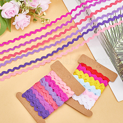 4 Cards 2 Styles  Polyester Wavy Fringe Trim Ribbon&nbsp;DIY-GF0009-48F