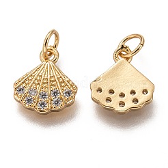 Brass Micro Pave Clear Cubic Zirconia Charms&nbsp;ZIRC-C020-49G