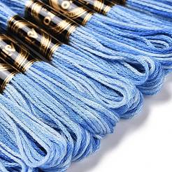 10かせ 6層ポリエステル刺繍フロス  クロスステッチの糸  セグメント染め  ドジャーブルー  0.5mm  約8.75ヤード（8m）/かせ&nbsp;OCOR-K006-A49