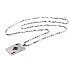 Poker 201 Stainless Steel Pendant Necklaces&nbsp;NJEW-F320-03P-02