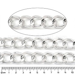 アルミカーブチェーン  溶接されていない  スプールで  プラチナ  22.5x18.5x3.8mm  約16.40フィート（5m）/ロール&nbsp;CHA-C002-04P