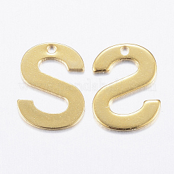 304ステンレススチールチャーム  文字.s  18KGP本金メッキ  11x8.5x0.8mm  穴：1mm&nbsp;X-STAS-P141-S