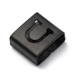 イオンプレーティング（IP）304ステンレススチールスクエアスライドチャーム  ブラック  U字  9x8x4mm  穴：3.5x8.5mm&nbsp;STAS-L132-09U-B