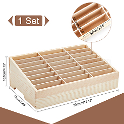 24-Grid Wooden Cell Phone Storage Box&nbsp;AJEW-WH0258-969A