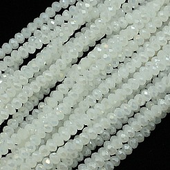 Opaque Solid Color Crystal Glass Rondelle Beads Strands&nbsp;EGLA-F049A-01