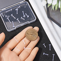 4種類のアクリル製スレッドフラットバックイヤリング  女性と男性のための軟骨ピアス  透明  8~14x4.5mm  6個/スタイル&nbsp;EJEW-SP0001-05