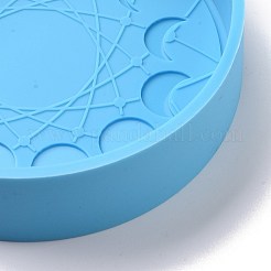 Moon Phase Pattern Flat Round Candle Food Grade Silicone Molds&nbsp;DIY-L067-F01