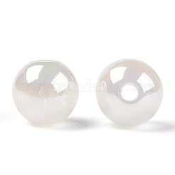 半透明の樹脂ビーズ  キラキラビーズ  ラウンド  ベージュ  8x7.5mm  穴：1.8mm&nbsp;LS-RESI-Z015-04J