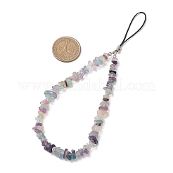Natural Fluorite Chips Beaded Mobile Straps&nbsp;HJEW-JM03719-01