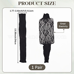 女性用ナイロンふくらはぎ丈ソックス  ブラック  340x45~61x1mm&nbsp;AJEW-WH20006-235A