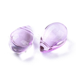 透明ガラスビーズ  トップドリルビーズ  ティアドロップ  紫色のメディア  9x6x5mm  穴：1mm&nbsp;GGLA-M004-05A-04
