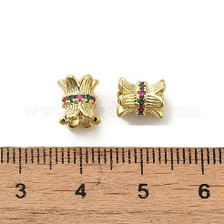Rack Plating Brass Pave Cubic Zirconia Beads&nbsp;KK-D100-07KCG