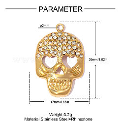 304 Stainless Steel with Crystal Rhinestone Pendants&nbsp;RB-OY001-09G