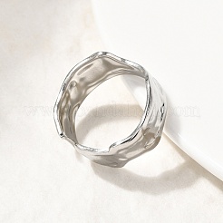 女性用304ステンレススチールオープンカフリング  ステンレス鋼色  9.5mm&nbsp;RJEW-H261-11P