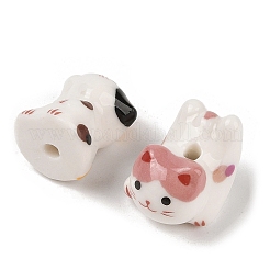 手作りプリント陶器ビーズ  動物  ミックスカラー  14~19x12~16x15~20mm  穴：2.5mm&nbsp;PORC-A026-02