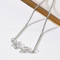 Adjustable Brass Micro Pave Clear Cubic Zirconia Box Chain Slider Bracelets&nbsp;BJEW-C156-09P-03