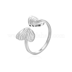Stainless Steel Butterfly Adjustable Open Cuff Rings for Women&nbsp;OK2282-1