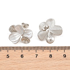 Brass Enamel Stud Earring Findings&nbsp;KK-CBA58F9-01P-04