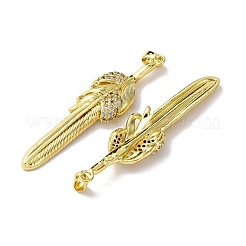 Brass Micro Pave Cubic Zirconia Pendants&nbsp;KK-F911-21G