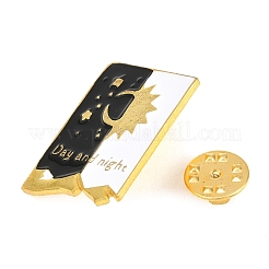 昼夜兼用合金エナメルピン  バックパック用のラペルピン  ゴールドカラー  ブラック  30x21mm&nbsp;JEWB-G045-01G-02