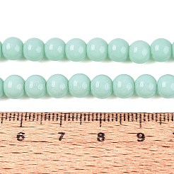 オペークソリッドカラーガラスビーズ連売り  ラウンド  アクアマリン  6~6.5mm  穴：1.4mm  約67~70個/連  14.76インチ〜15.16インチ（37.5~38.5cm）&nbsp;GLAA-T032-P6mm-21