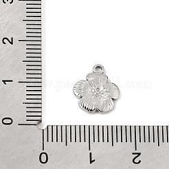 304ステンレススチールチャーム  花のチャーム  ステンレス鋼色  12x10x1.5mm  穴：1.2mm&nbsp;SA-CBAA487-11P
