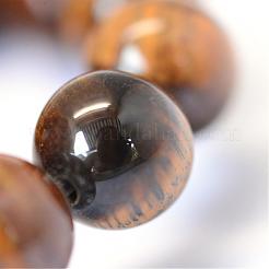 Grade AB Natural Tiger Eye Round Bead Strands&nbsp;G-E334-10mm-17