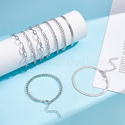 10Pcs Bohemian Style Alloy Chain Bracelets Kit for Women&nbsp;BJEW-UN0001-68P