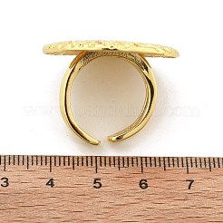 女性用フラットラウンド真鍮カフリング  ラックめっき  長持ちメッキ  カドミウムフリー＆鉛フリー  18KGP本金メッキ  内径: 調節可能&nbsp;RJEW-C123-04G