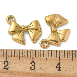 イオンプレーティング（IP）304ステンレスペンダント  ちょう結びチャーム  18KGP本金メッキ  15.5x12.5x2.5mm  穴：1.4mm&nbsp;STAS-Q334-40G