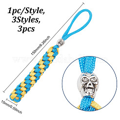 3Pcs 3 Colors Polypropylene Braided Corn Knot Pendant Decorations&nbsp;KEYC-HY0001-27