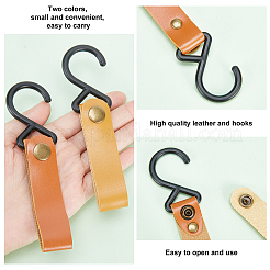 AHADEMAKER 4Pcs 2 Colors PU Imitation Leather Hook Hangers&nbsp;AJEW-GA0004-42