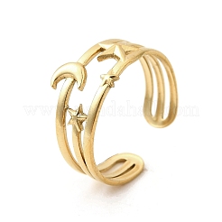 304 Stainless Steel Adjustable Open Cuff Rings for Women&nbsp;RJEW-U062-01C-G