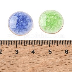 手作り磁器カボション  フラットラウンド  ミックスカラー  15.5x3.5~4.5mm&nbsp;PR-CBA642C-02