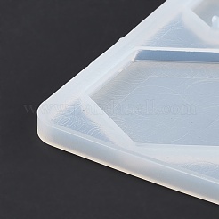 DIYペンダントシリコンモールド  レジン型  ホワイト  六角形の模様  120x95x5.8mm  穴：2mm  内径：22.5~44.5x25.5~50mm&nbsp;DIY-G065-01C