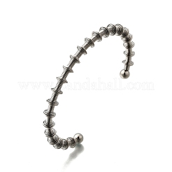 304 Stainless Steel Open Cuff Bangles for Woman&nbsp;BJEW-M113-02P