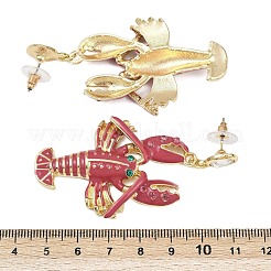 Alloy Rhinestone Dangle Stud Earrings&nbsp;EJEW-P317-01G